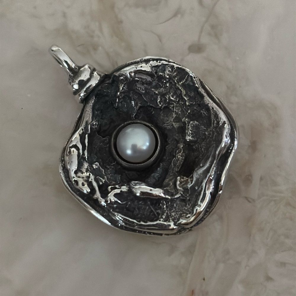 925 Sterling Silver & Pearl Handcrafted Pendant